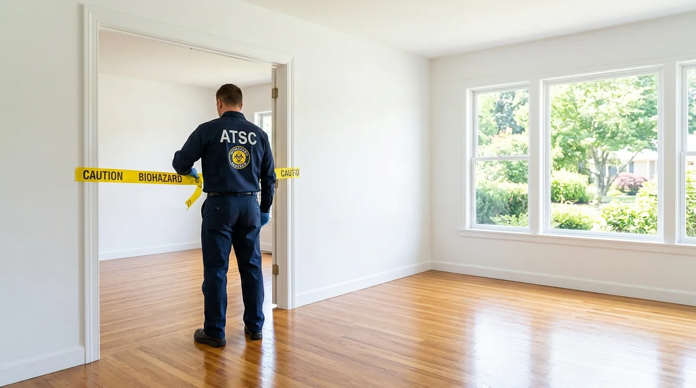 Certified biohazard cleanup crew performing Decomposition Cleanup in Willowick